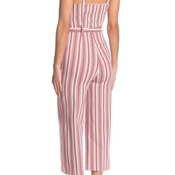 Romeo + Juliet Couture Striped Tie Waist Jumpsuit - Picture 7 of 7